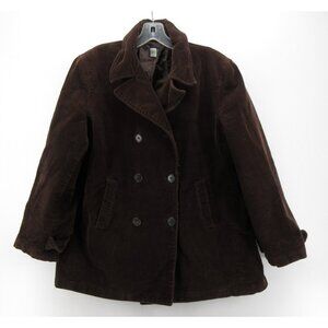 VINTAGE Gap Jacket Large Corduroy Peacoat Double Breasted 90s Y2K *